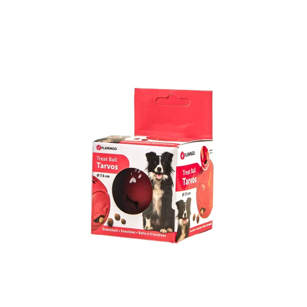 belle balle rouge ideale pour occuper intelligemment son chien en le faisant chercher