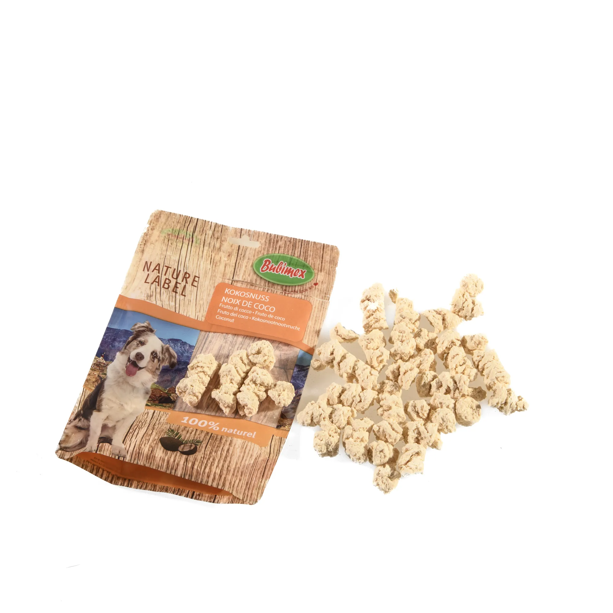 Pop corn a la noix de coco pour chien de la marque bubimex