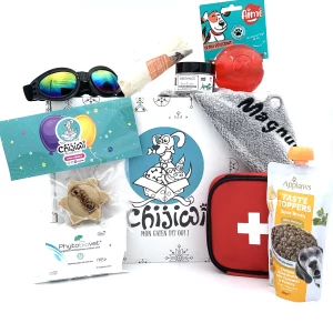 BOÎTE "Je pars à la montagne" (1 biscuit flocon & 8 cadeaux)