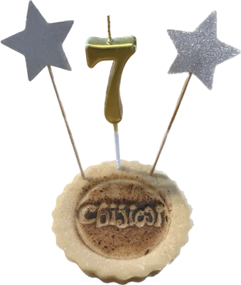 adorable et delicieux gateau d anniversaire pour chien et sa bougie avec etoiles decoratives